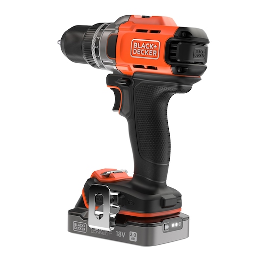 Rear-side view of the BLACK+DECKER® POWERCONNECT™ 18V Cordless Drill Driver.