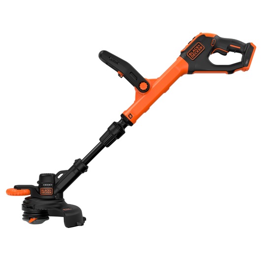 Side view of the BLACK+DECKER® 18V POWERCONNECT™ Cordless STRIMMER® 25cm Blade Trimmer without battery, facing left.