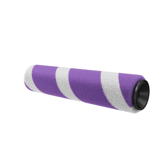 BLACKDECKER BHFEA640WP paint roller cover with purple and white spiral pattern, angled on white background.