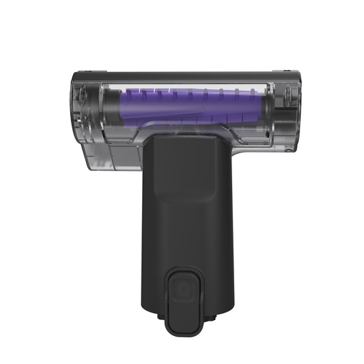BLACKDECKER BHFEA640WP vacuum brush accessory with black handle and transparent head, front angle on white background.
