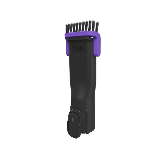 BLACKDECKER BHFEA640WP vacuum cleaner accessory, black with purple brush, front angle on white background.